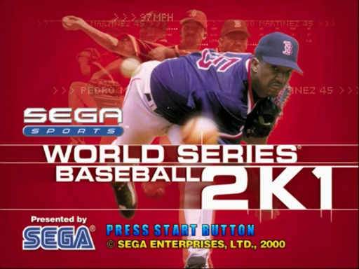 World Series Baseball 2K1 title screen for Sega Dreamcast